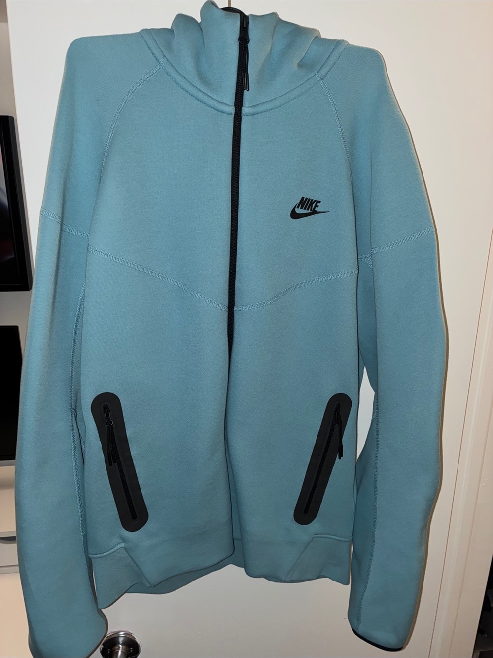 Nike Teal Zip-Up Hooded Jacket with Black Accents